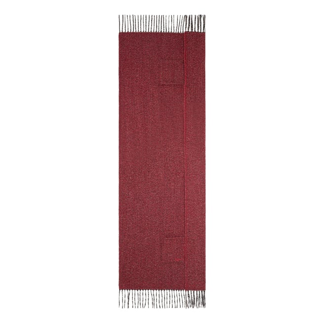 Écharpe longue à franges rouge <span itemprop=