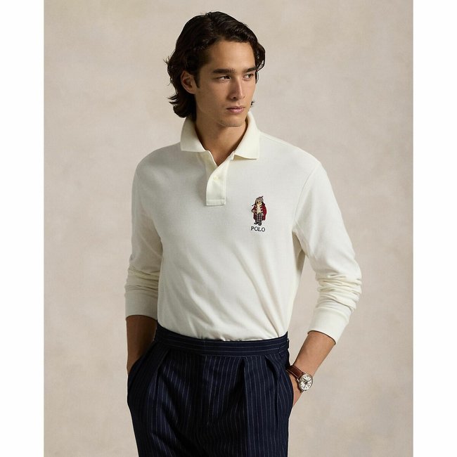 Cotton Pique Polo Shirt with Polo Bear