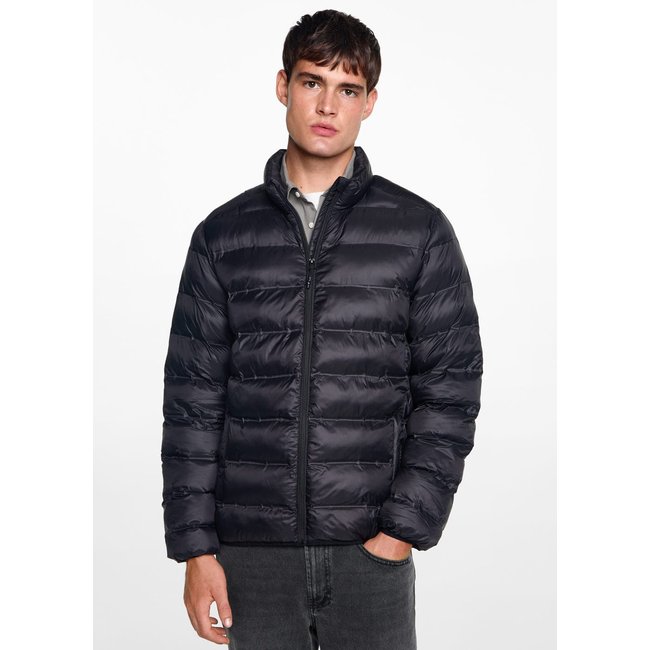 Anorak matelassé fermeture Éclair noir <span itemprop=