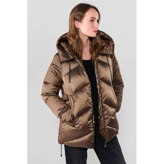 Manteau Polyamide Capuche Doudoune Kilia Marine Satinée - Le Temps