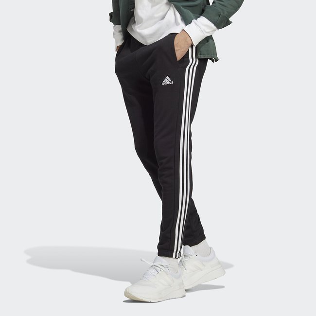 Cotton Tapered Joggers with Elasticated Cuffs, black, ADIDAS SPORTSWEAR