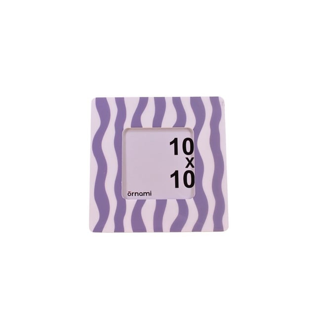 Cadre photo rayé vagues 17x17 cm Couleur violet <span itemprop=