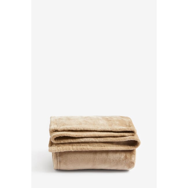 Couverture en polaire marron mink <span itemprop=