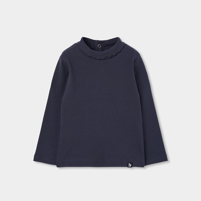T-shirt fille en maille côtelée gris <span itemprop=