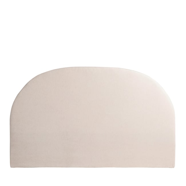 Tête de lit en coton et lin demi-lune L170cm- NOUSSA Couleur naturel <span itemprop=