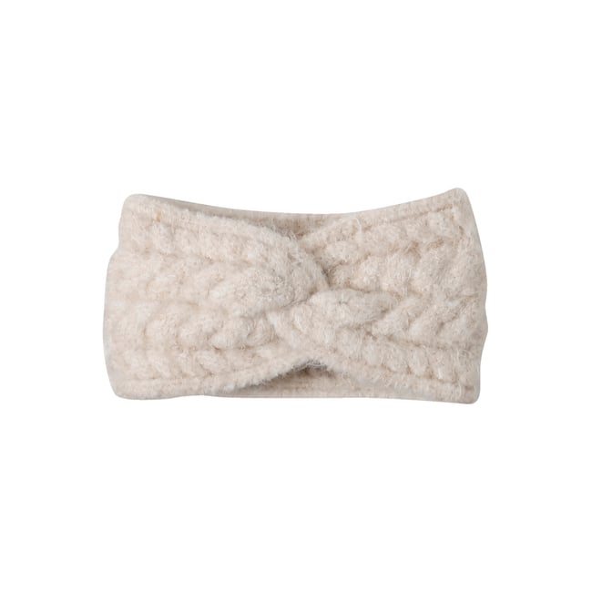 Bandeau en maille torsadée écru <span itemprop=