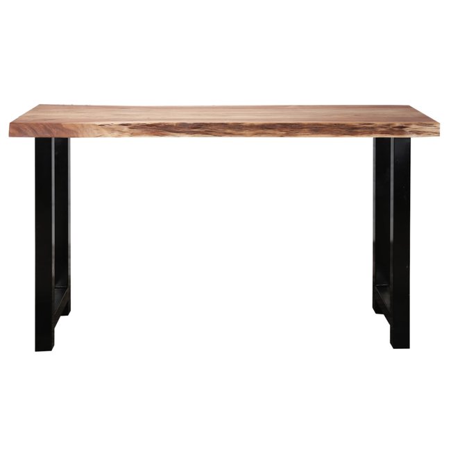 Table haute de repas en bois et acier - AUSTIN Couleur marron <span itemprop=