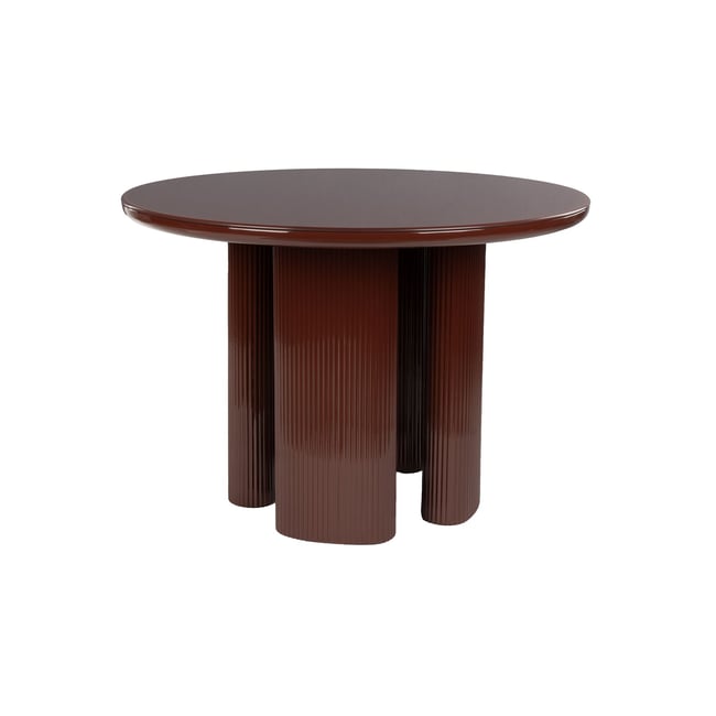 Table à manger ronde en bois, L.110 Couleur rouge <span itemprop=