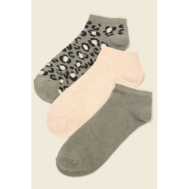 Lot 3 paires chaussettes vert kaki <span itemprop=