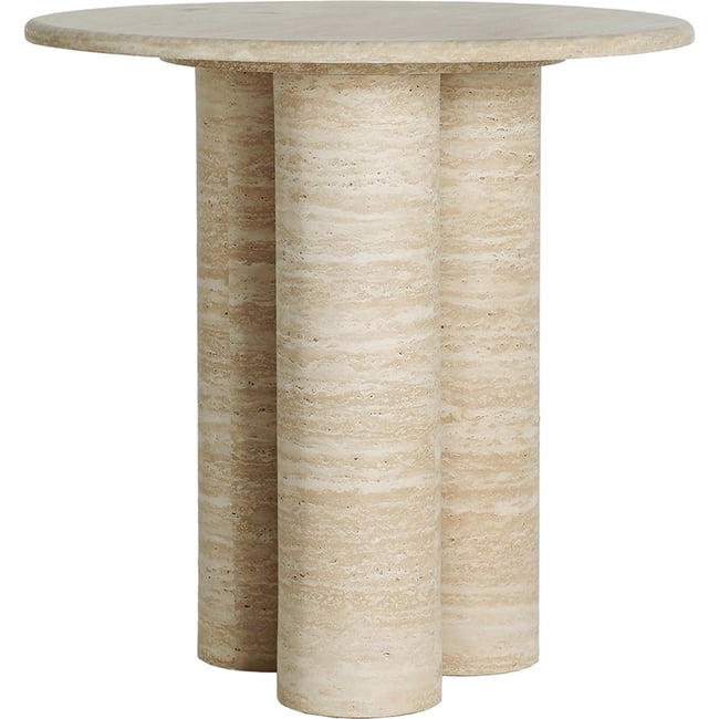 Table d'appoint ronde bois collection VACIO Couleur beige <span itemprop=