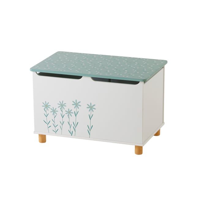 Coffre à Jouets Scandinave VERTBAUDET Confetti - Rangement Enfants Blanc Et Bois, 70x40x43 Cm