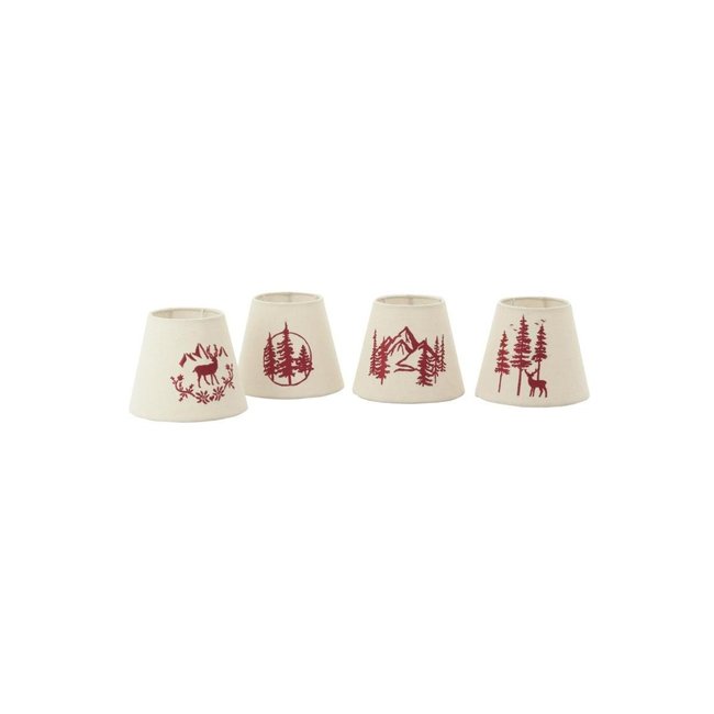 Abat-jour en coton modèle aléatoire Cerf et Montagne Couleur beige <span itemprop=