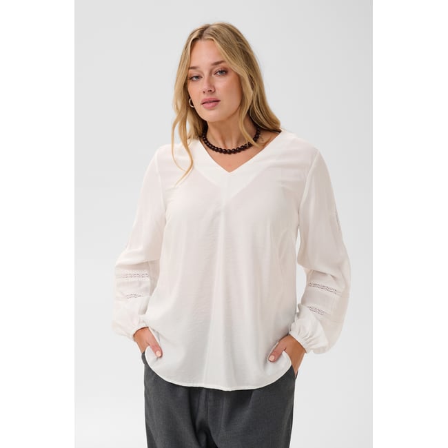 Blouse à manches longues blanc chalk <span itemprop=