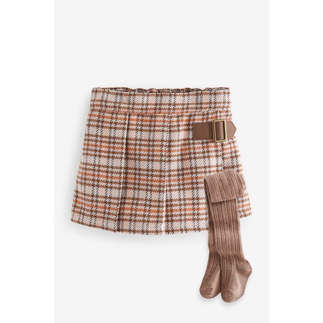 Kilt et collants coupe classique, ensemble rose <span itemprop=