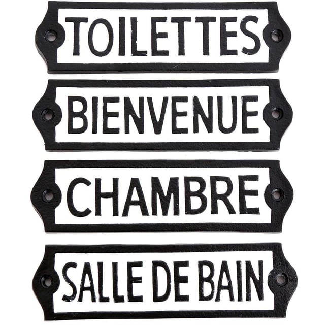 Plaque de porte en métal (lot de 4) Couleur v002228 <span itemprop=
