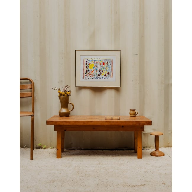 Table basse en bois Donna N°1062 - Bon état Couleur bois clair <span itemprop=