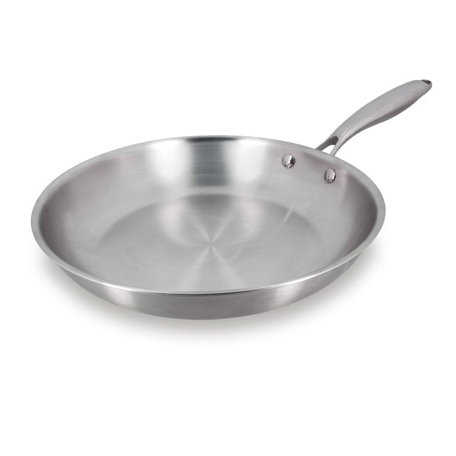 Poêle 28cm en acier inoxydable, TRINOX inox <span itemprop=