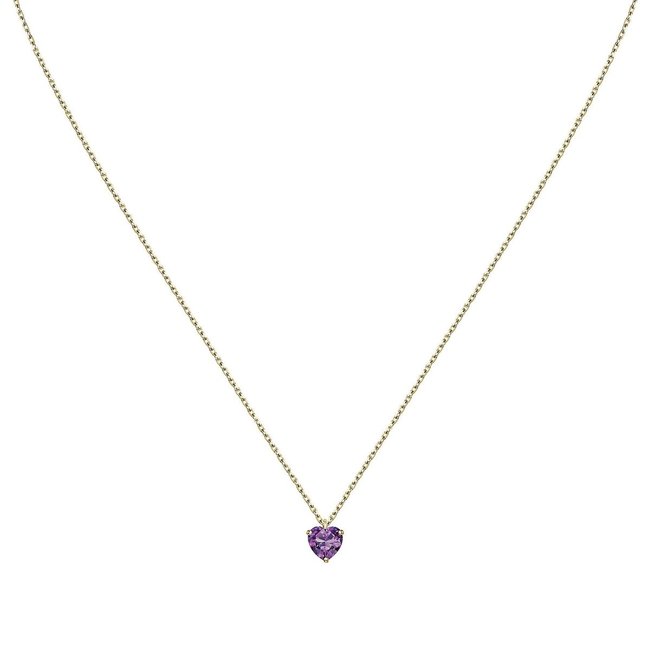 Collier en or 375 et améthyste or et violet <span itemprop=