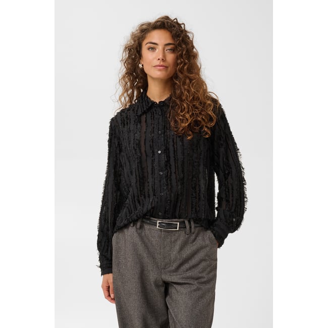 Chemise à manches longues noir meteorite <span itemprop=
