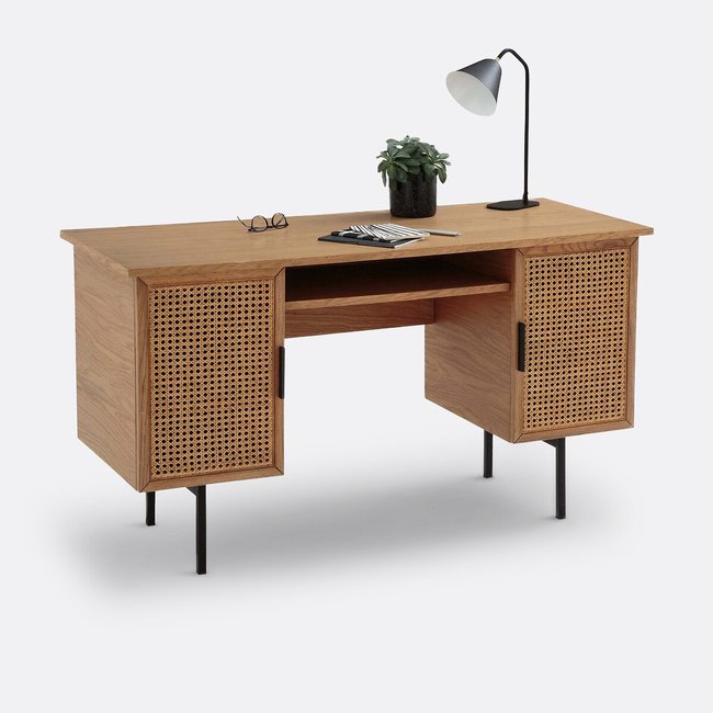 WASKA Double Cabinet Desk, oak, LA REDOUTE INTERIEURS