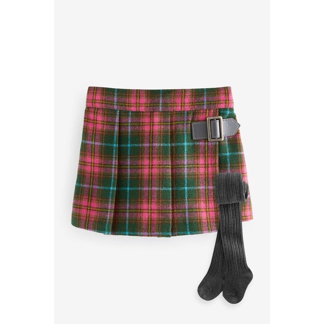 Kilt et collants, ensemble vert <span itemprop=