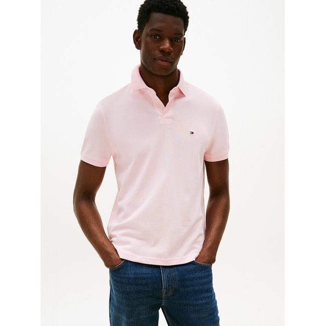 Polo droit stretch col 2 boutons  - TOMMY HILFIGER