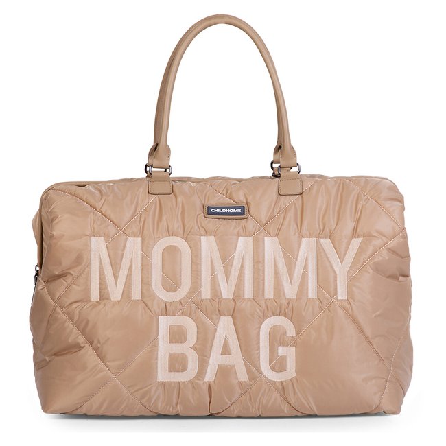 Sac mommy bag matelassé beige <span itemprop=