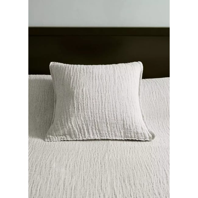 Housse de coussin lit lin coton fils teints 50x50 cm - MANGO HOME