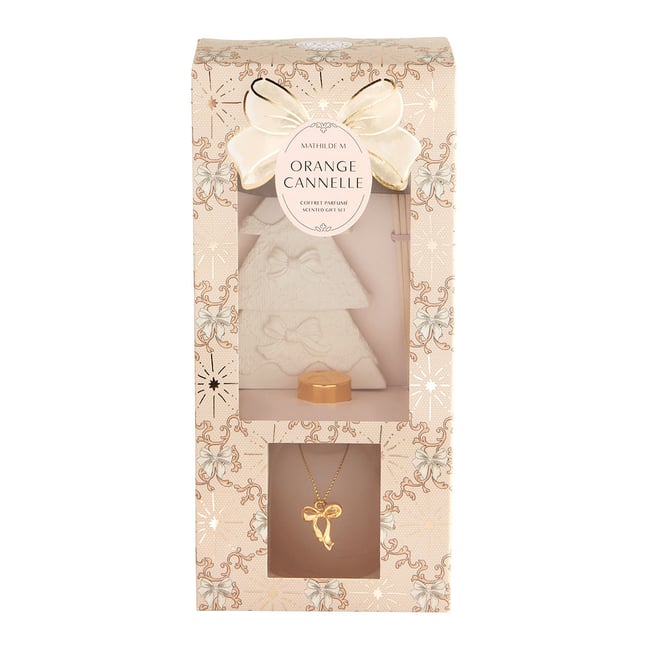 Coffret diffuseur de parfum Orange Cannelle RUBANS DE FÊTE Couleur orange <span itemprop=