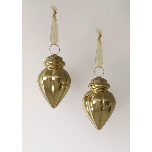 Lot de décorations de Noël en cristal pour le sapin Couleur or <span itemprop=