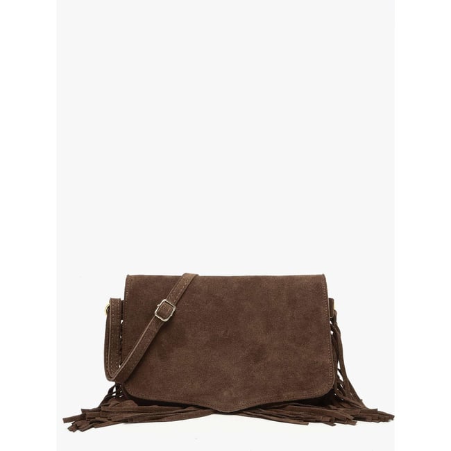 Sac bandoulière Velvet cuir testa moro <span itemprop=