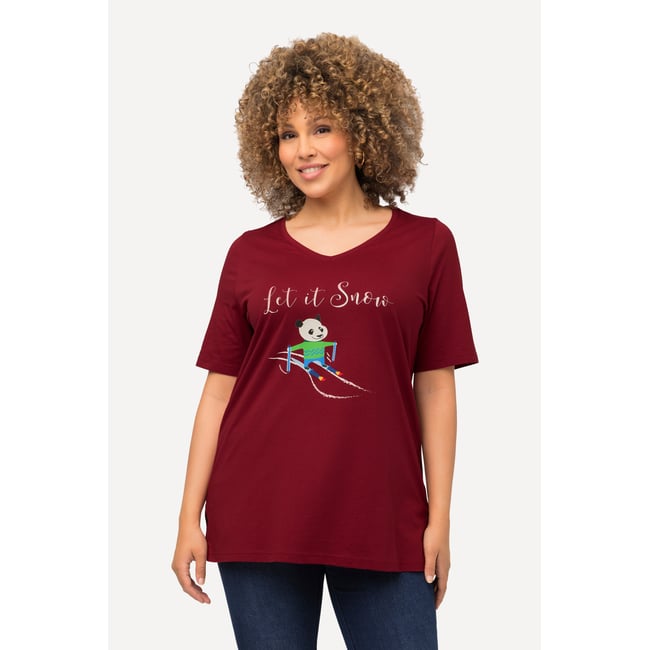 T-shirt de Noël à col en V et manches - ULLA POPKEN