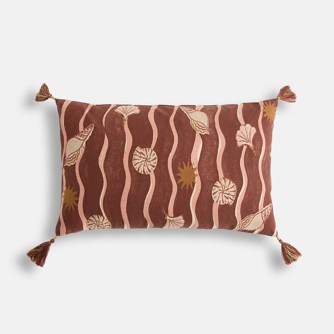 Housse de coussin rectangulaire 50x30 cm, en coton, KIANA terracotta <span itemprop=