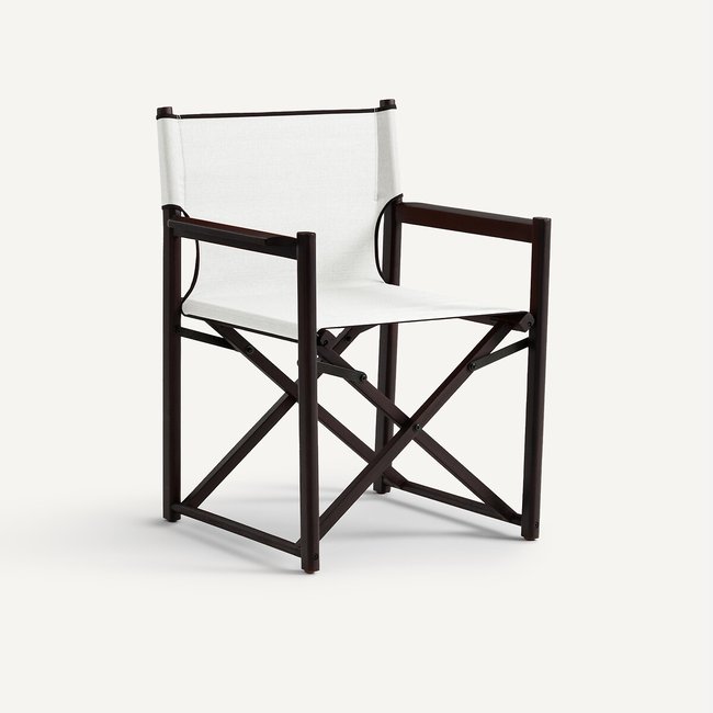 Fauteuil de table de jardin pliant acacia, Scorsi craie <span itemprop=