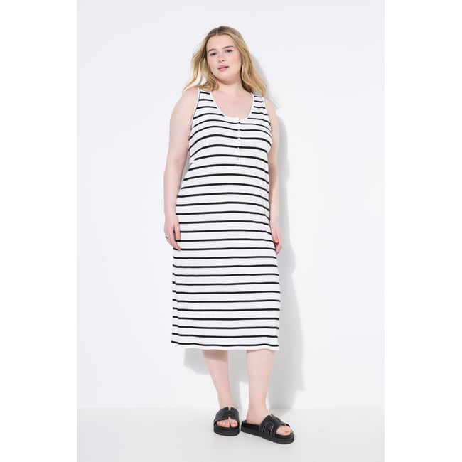 Robe midi sans manches blanc cassé <span itemprop=