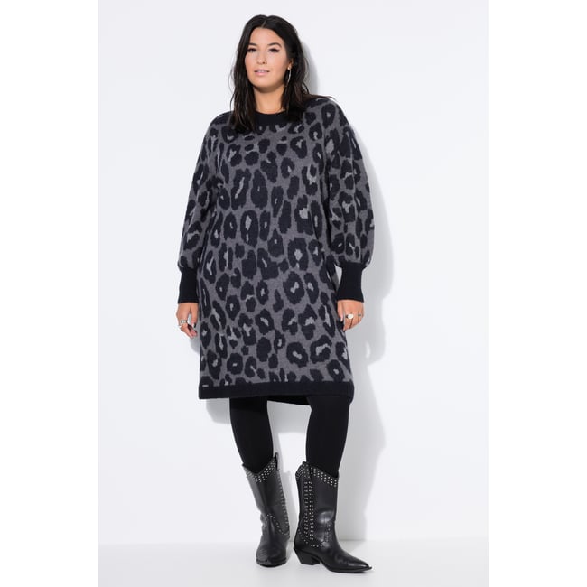 Robe en maille oversize anthracite <span itemprop=
