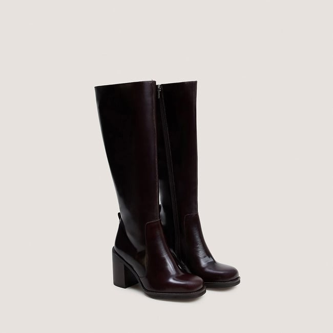 Bretzel Bis Heeled Leather Calf Boots - JONAK