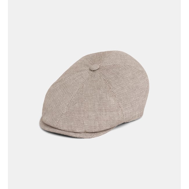 Casquette plate aston texturée beige <span itemprop=
