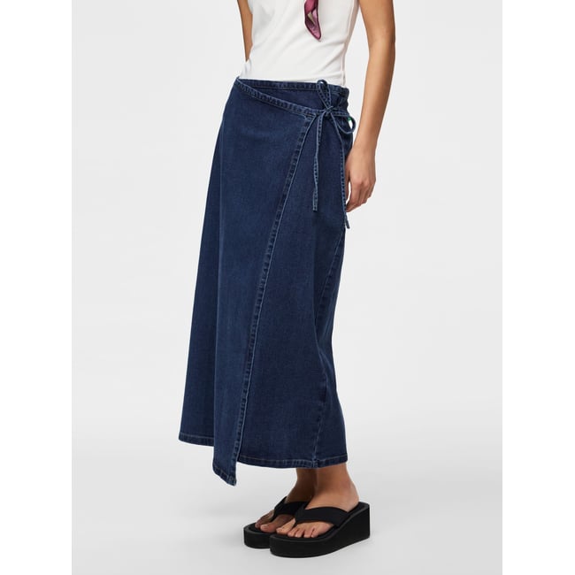 Jupe En Jean dark blue denim <span itemprop=
