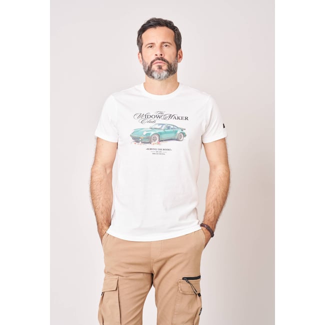 T-shirt regular homme en 100% coton imprimé voiture vintage  GREENCAR - DEELUXE
