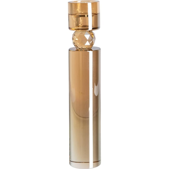 Bougeoir en verre, Finition élégante Couleur champagne <span itemprop=