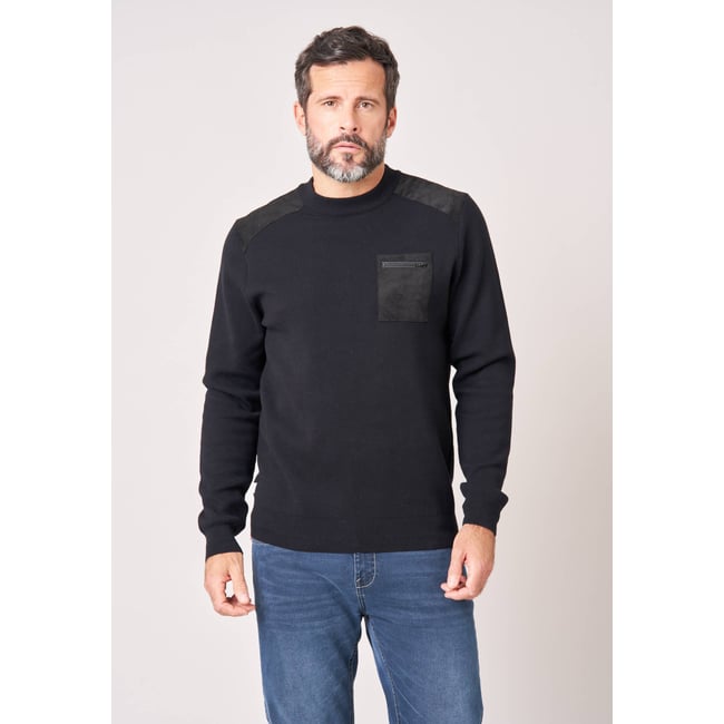 Pull regular homme col montant poche zippée TONNY - DEELUXE