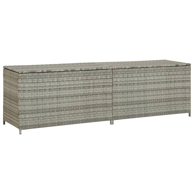 Boite de rangement de jardin en résine tressée Couleur gris clair <span itemprop=