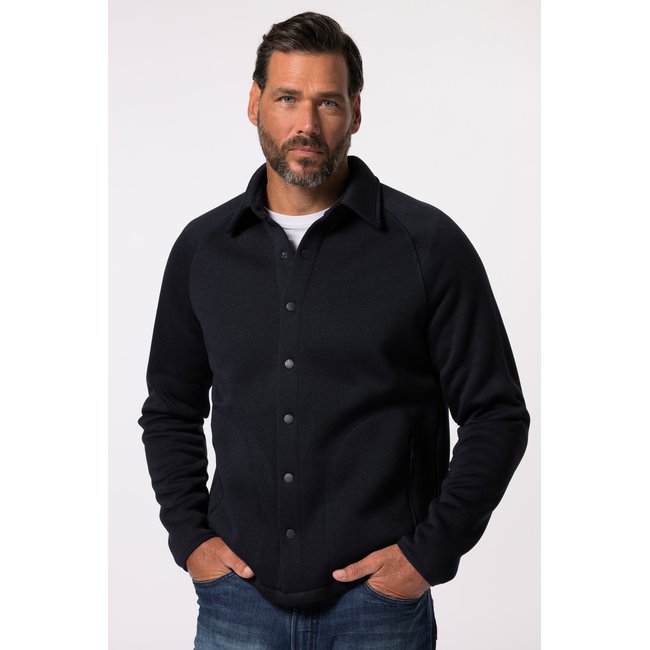 Surchemise en maille polaire. bleu marine <span itemprop=