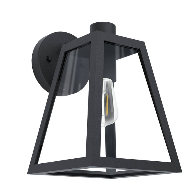 Aplique de exterior MIRANDOLA, da Eglo preto/vidro <span itemprop=