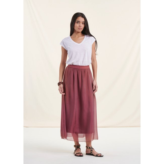 Jupe longue en voile de viscose soie - LA FEE MARABOUTEE