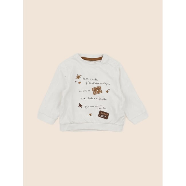 Sweat - Bon état beige <span itemprop=