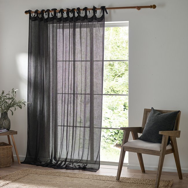 Nimbus Sheer Tie Top Curtain Panel - YARD