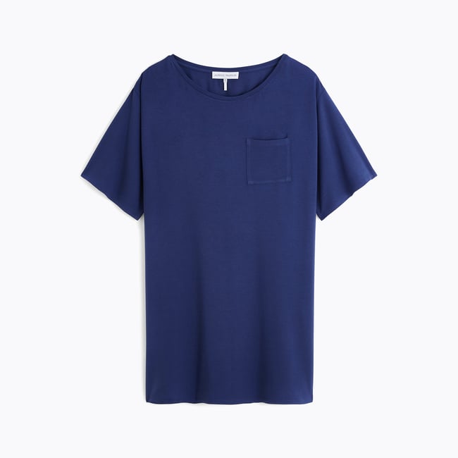 Chemise de nuit courte col rond en jersey LES BASIQUES - LAURENCE TAVERNIER