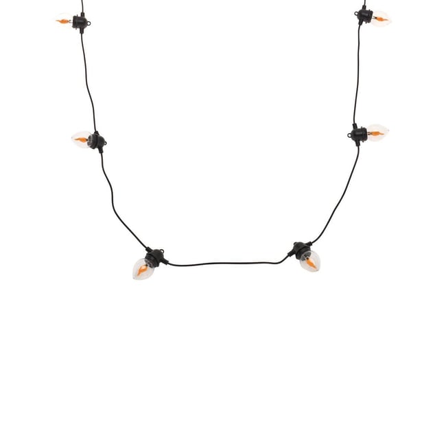 Guirlande lumineuse flamme d'extérieur 5,1 m 8 LED blanc chaud sur secteur Couleur noir <span itemprop=